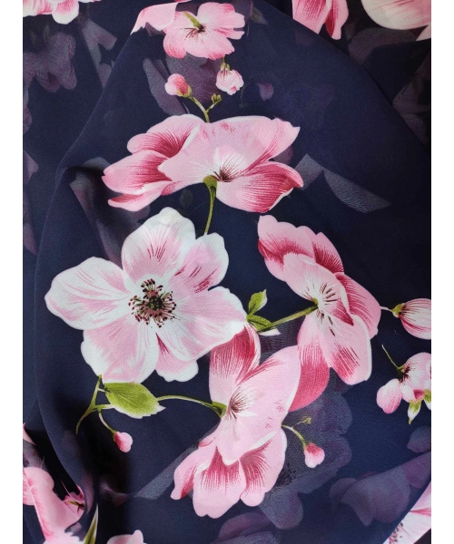 Duża sukienka plażowa - eleganckie PAREO XXL szyfon różowa orchidea